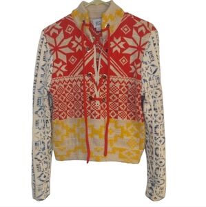 BDG Red and Yellow Patterned Sweater